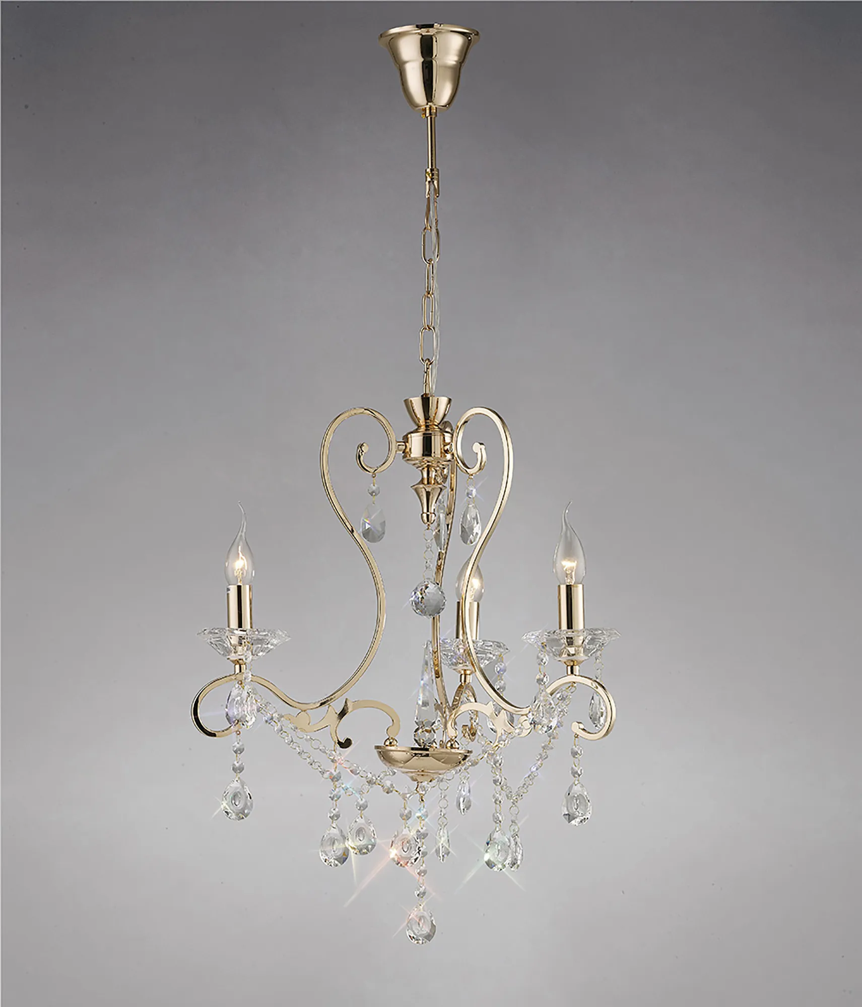 IL32063  Vela Crystal Pendant 3 Light French Gold